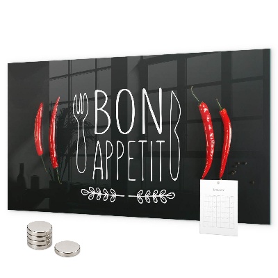 Magnettafel Die Inschrift Bon appetit