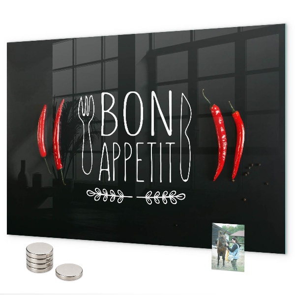 Magnettafel Die Inschrift Bon appetit