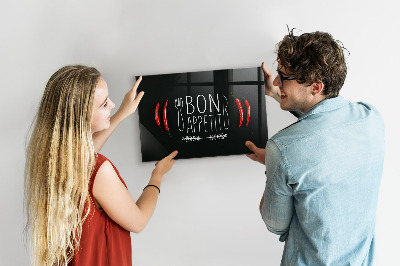 Magnettafel Die Inschrift Bon appetit