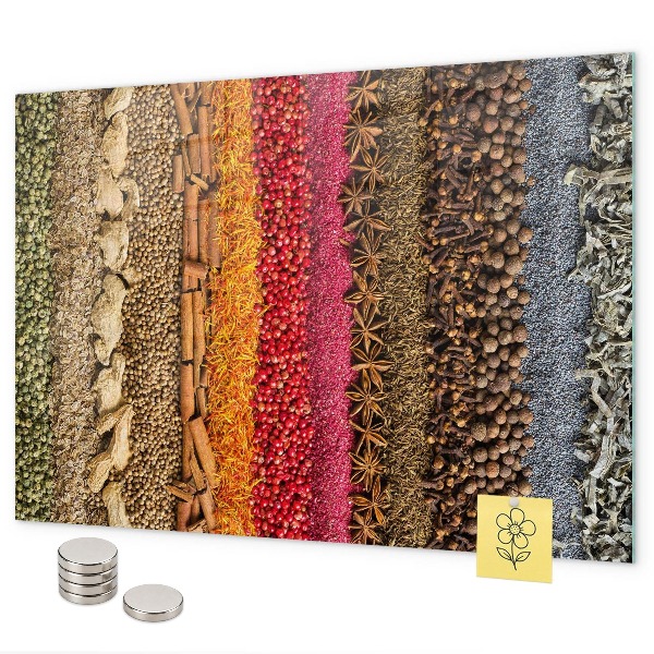 Magnettafel Reihen von Gewürzen
