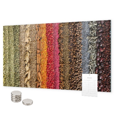 Magnettafel Reihen von Gewürzen