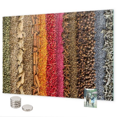 Magnettafel Reihen von Gewürzen
