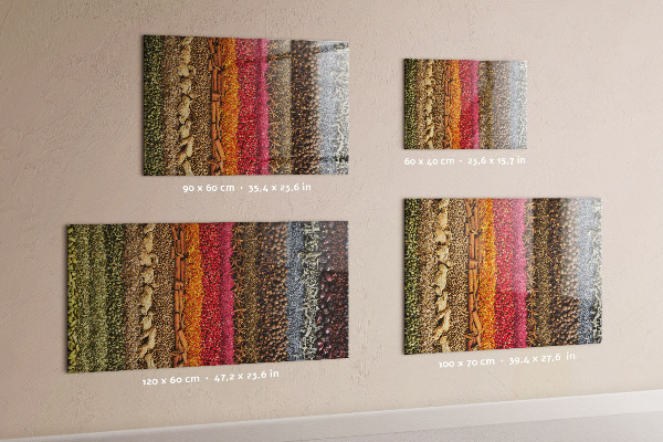 Magnettafel Reihen von Gewürzen