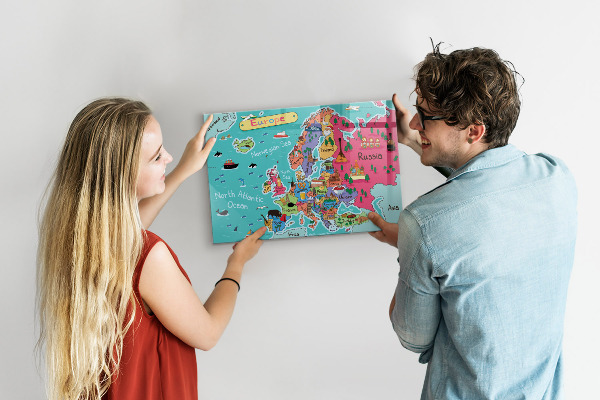 Magnetwand Karte von Europa