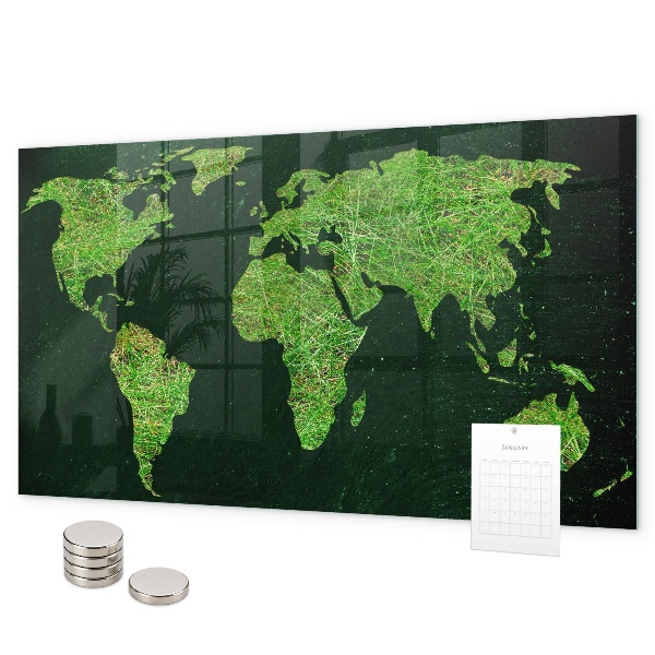 Magnetwand Grasige Weltkarte