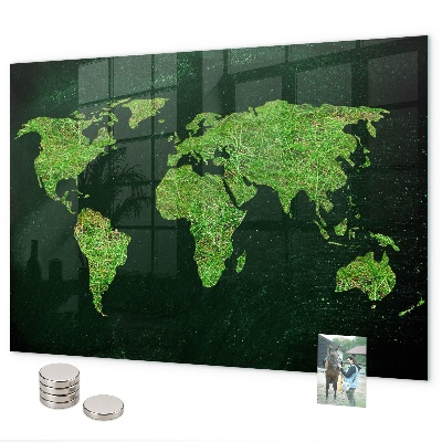 Magnetwand Grasige Weltkarte