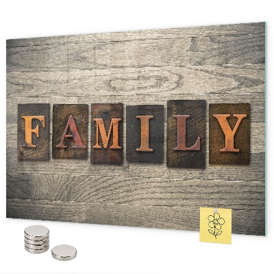 Magnetwand Familie von Inschriften