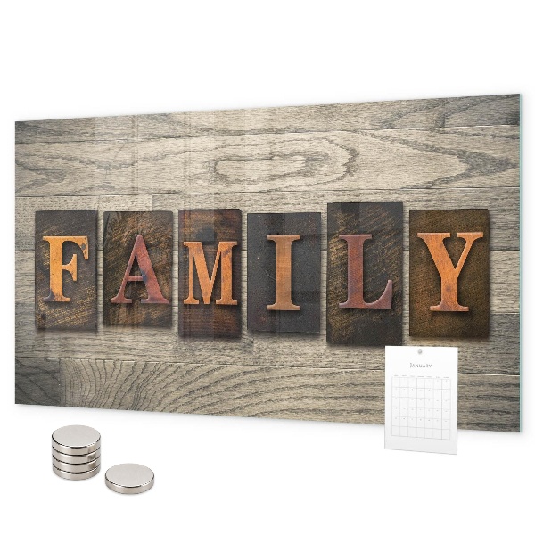 Magnetwand Familie von Inschriften