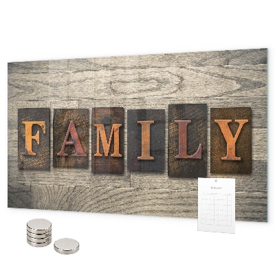 Magnetwand Familie von Inschriften