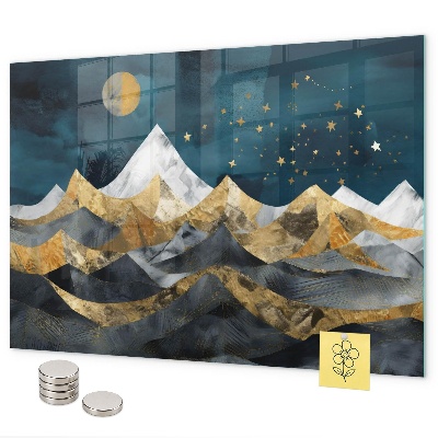 Magnettafel Berge bei Nacht