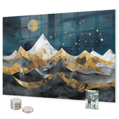 Magnettafel Berge bei Nacht
