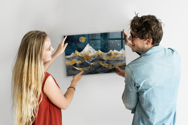 Magnettafel Berge bei Nacht