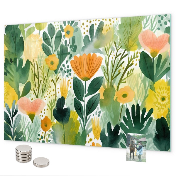 Magnettafel Aquarellblumen