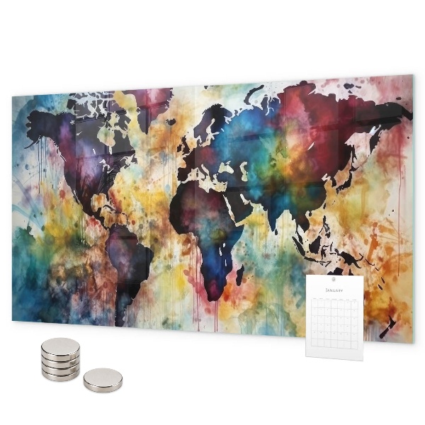 Magnettafel Aquarellkarte