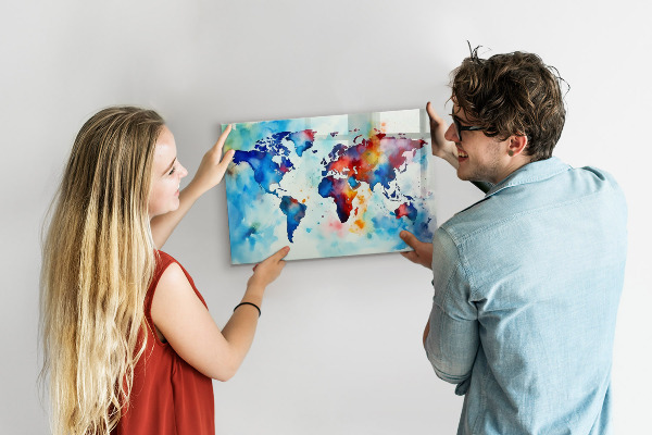 Magnettafel Gemalte Karte