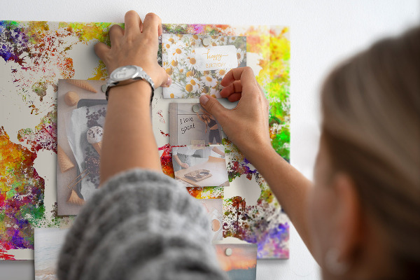 Magnettafel Aquarell-Weltkarte