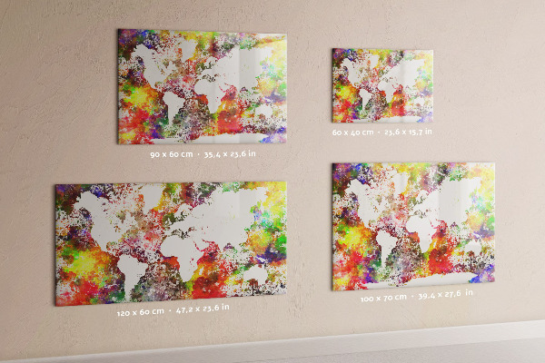 Magnettafel Aquarell-Weltkarte