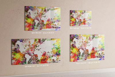 Magnettafel Aquarell-Weltkarte