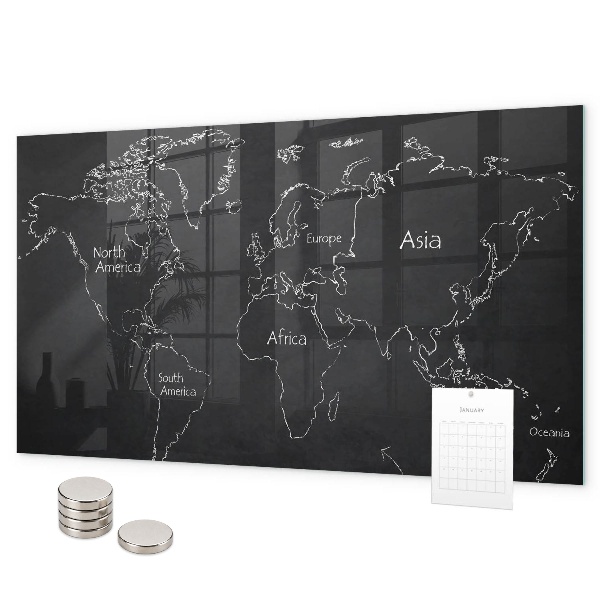 Magnettafel Länder auf der Weltkarte