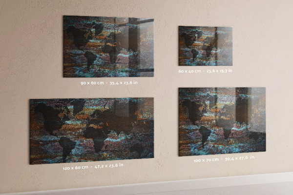 Magnettafel Rust-Weltkarte