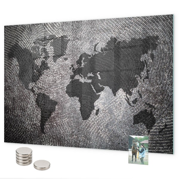 Magnetwand Weltkarte aus Beton