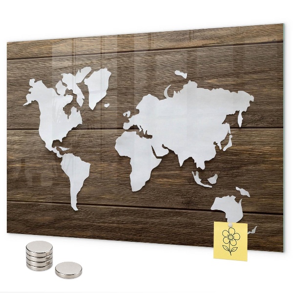 Magnettafel Weltkarte auf Tafeln