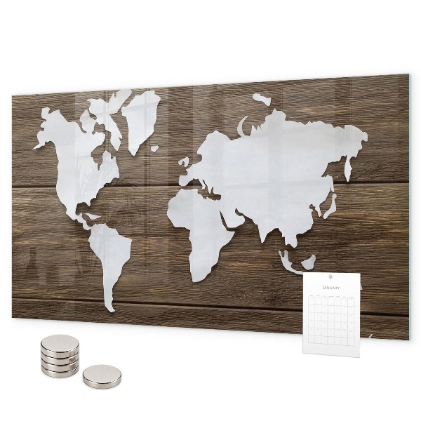 Magnettafel Weltkarte auf Tafeln