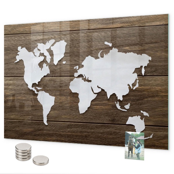 Magnettafel Weltkarte auf Tafeln