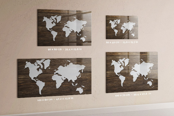 Magnettafel Weltkarte auf Tafeln