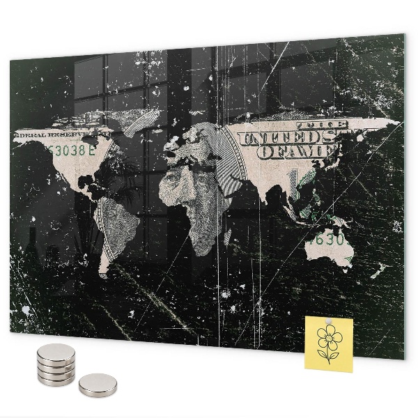 Magnetwand Dollar-Weltkarte