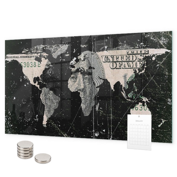 Magnetwand Dollar-Weltkarte