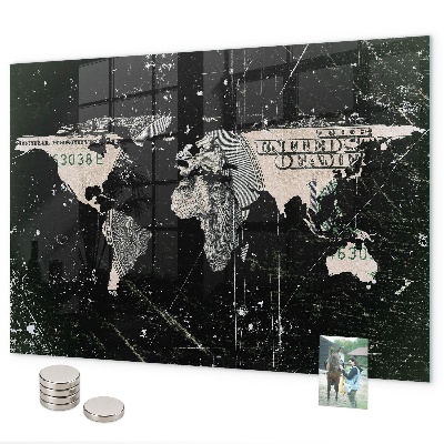 Magnetwand Dollar-Weltkarte