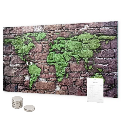 Magnettafel Brick-Weltkarte