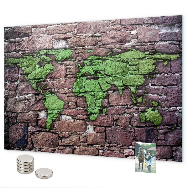 Magnettafel Brick-Weltkarte