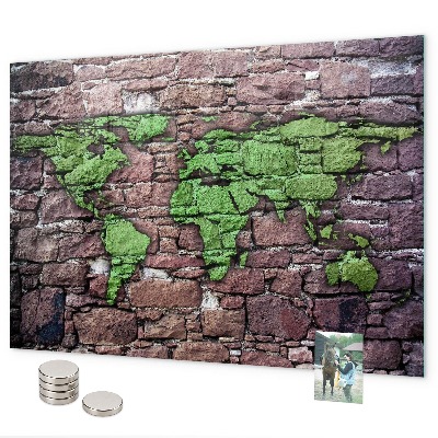 Magnettafel Brick-Weltkarte