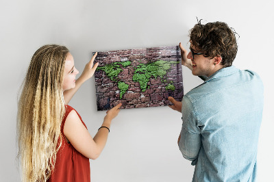 Magnettafel Brick-Weltkarte