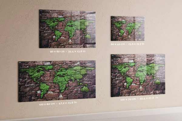 Magnettafel Brick-Weltkarte