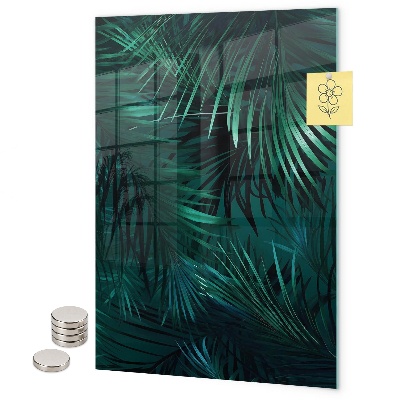 Glas magnettafel Dunkle tropische Blätter