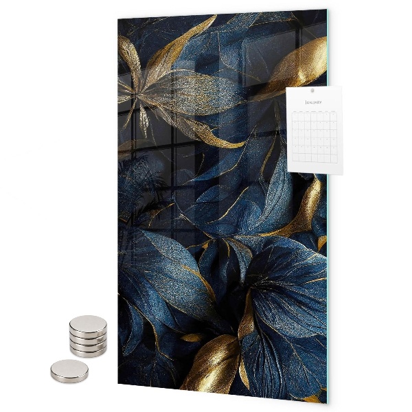 Glas magnettafel Dunkler Blumenlook