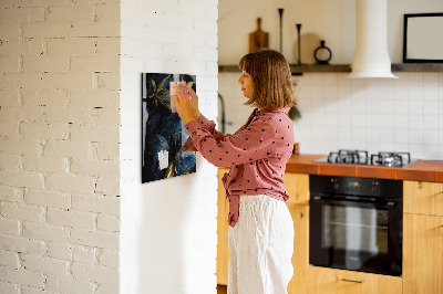 Glas magnettafel Dunkler Blumenlook