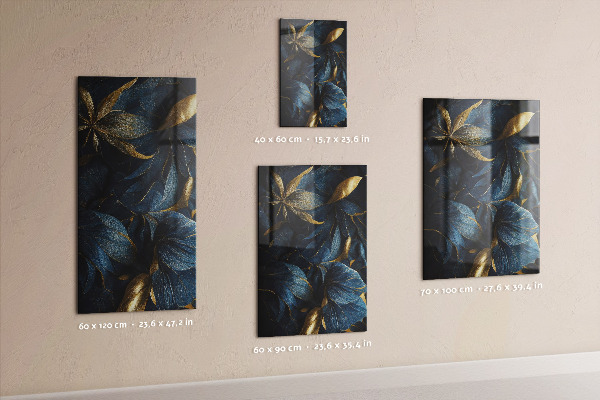 Glas magnettafel Dunkler Blumenlook