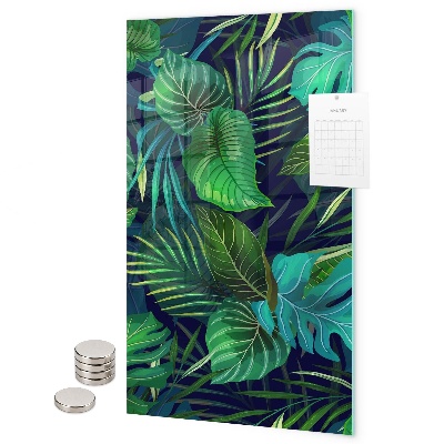 Glas magnettafel Exotische Blätter