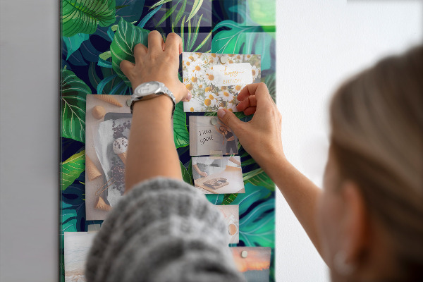 Glas magnettafel Exotische Blätter