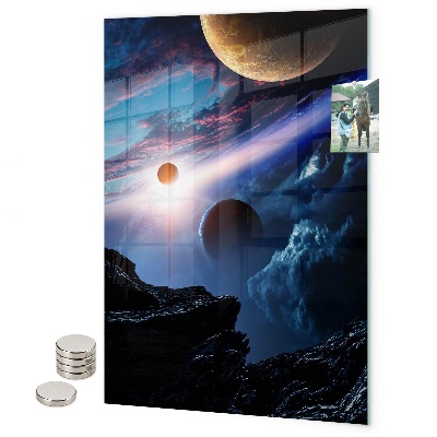 Glas magnettafel Blaue exotische Blätter