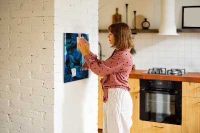Glas magnettafel Blaue exotische Blätter