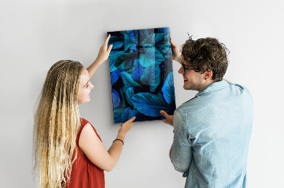 Glas magnettafel Blaue exotische Blätter