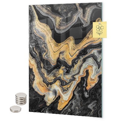 Glas magnettafel Goldener Marmor