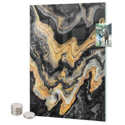 Glas magnettafel Goldener Marmor