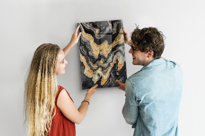 Glas magnettafel Goldener Marmor
