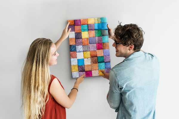 Magnetbild Buntes Schachbrett